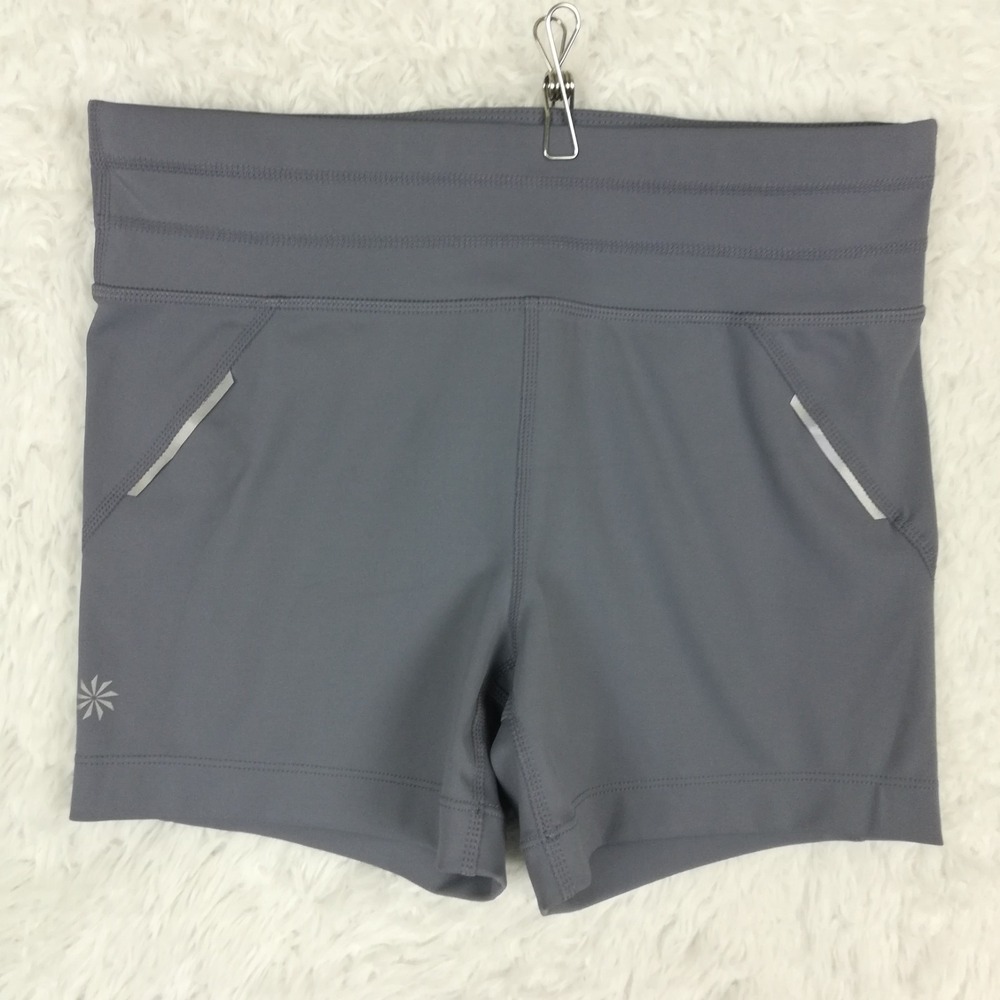 Athleta‎ Womens Shorts Cross It Shortie Gray Running Reflective Stretch M